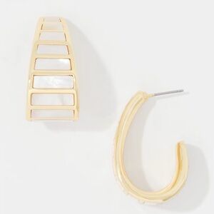 Mother of Pearl Gold Hoop Earrings - New!